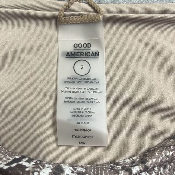 Good American 2 US Medium Swim Bikini Bottoms High Waist Snake Print Cheeky NWT - Picture 4 of 6